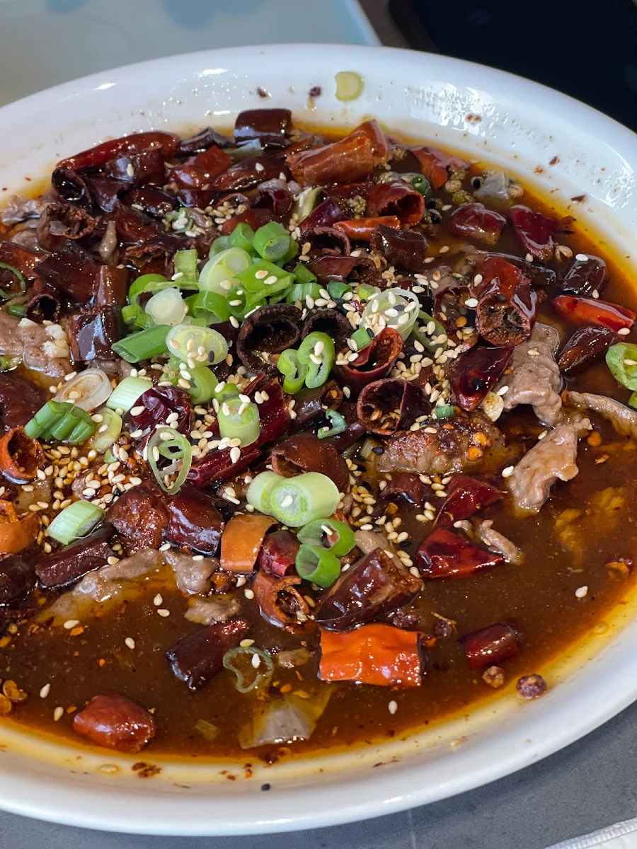 sliced beef in chili oil 水煮牛肉